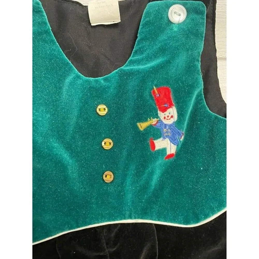 Vintage velour baby Nutcracker‎ One Piece romper 12 Months